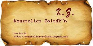 Kosztolicz Zoltán névjegykártya