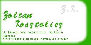 zoltan kosztolicz business card